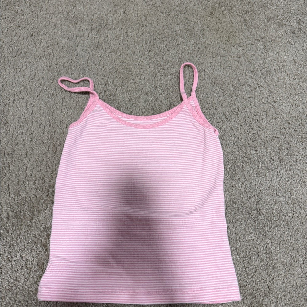 Brandy melville Pink Striped Tank Top